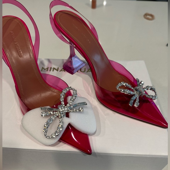 Amina Muaddi Shoes - Amina Maudie Rosie glass
